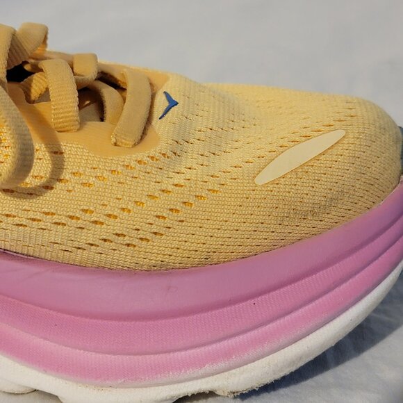 Hoka One One Bondi 8 ‘Impala/Cyclamen Running Gym Training Women’s Sz 5B Yellow - Picture 14 of 15